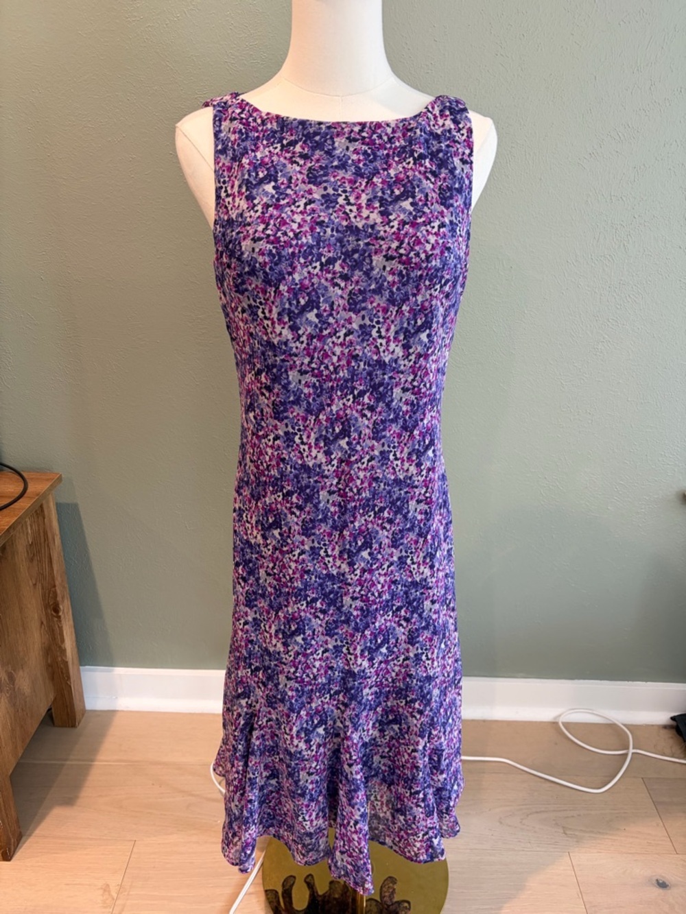 Chaps Purple Floral Dress Size 12